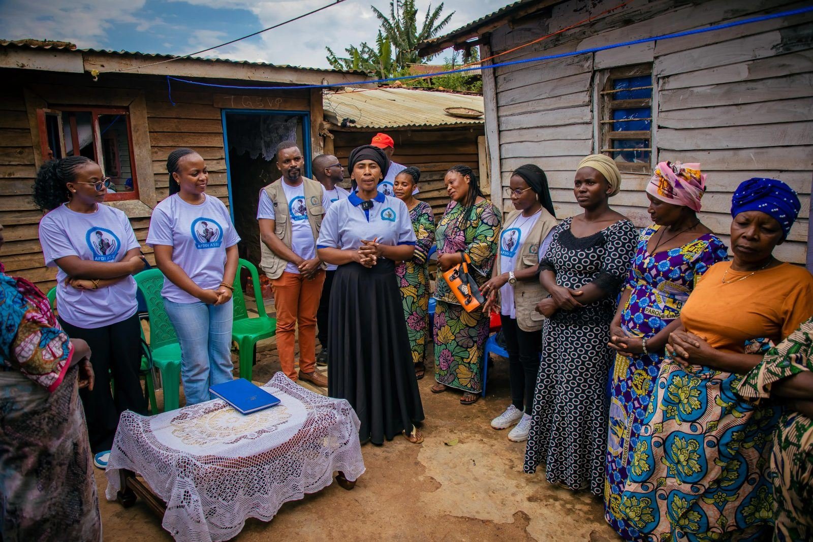A speaker addressing an AFDDI community activity